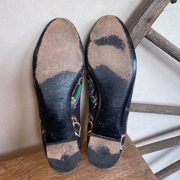 RALPH LAUREN COLLECTION Purple Label Black Equestrian Horse Bit Flats 9B ITALY!! - Picture 9 of 12